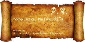 Podolszky Malakiás névjegykártya